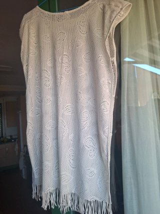 Caftán de playa blanco talla L