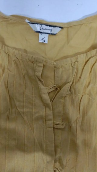 Blusa Stradivarius Algodón Talla S/M Amarilla