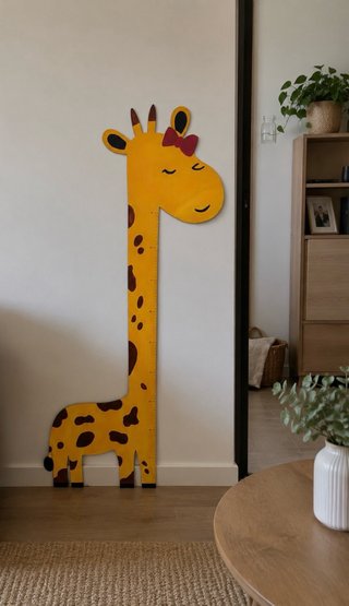 Medidor Altura Jirafa Madera Infantil 30-120cm
