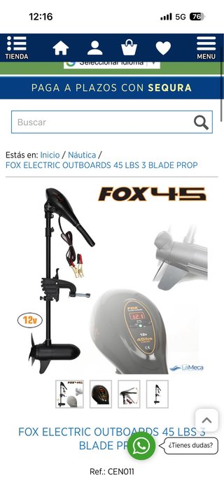 Motor Elétrico Barco Fox 45 Lbs 3 Hélices