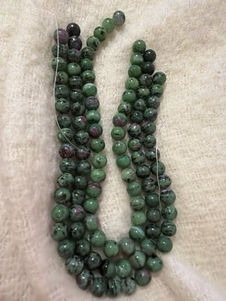 3 collane zoisite 12mm 40cm