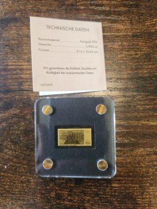 Fogli d'oro Deutsche Mark e moneta Erasmus