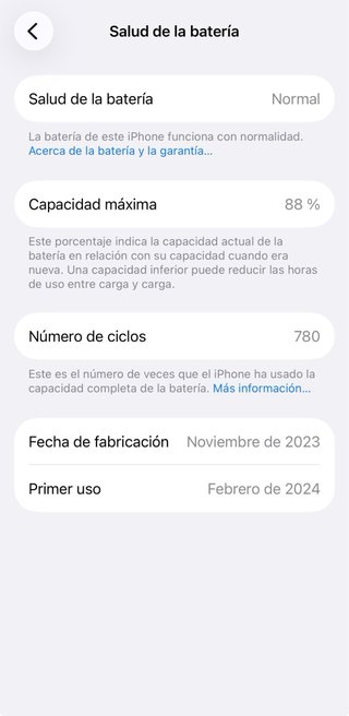 iPhone 15 128GB Negro. bateria 88%