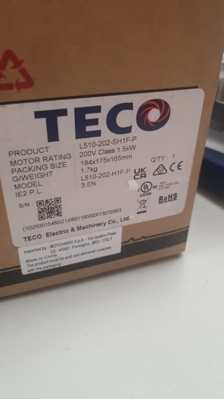 Variador Frecuencia TECO L510 1.5kW 220V