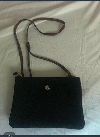 Bolso bandolera Ralph Lauren negro y marrón