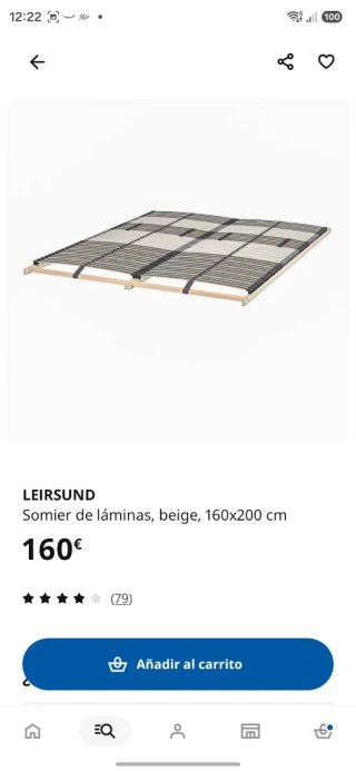 Cama Ikea MALM con somier de madera