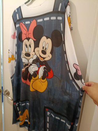 Vestido efecto peto Mickey y Minnie Talla Única