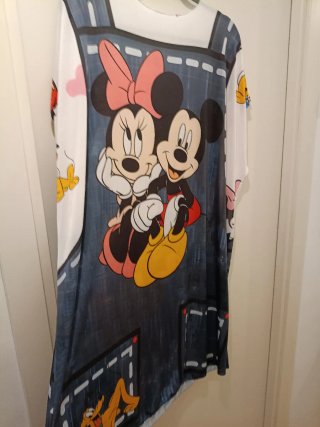 Vestido efecto peto Mickey y Minnie Talla Única