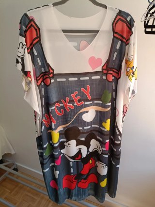 Vestido efecto peto Mickey y Minnie Talla Única