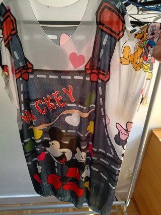 Vestido efecto peto Mickey y Minnie Talla Única