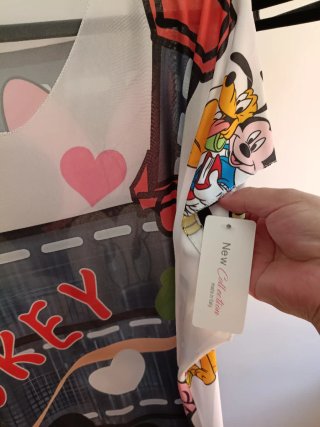 Vestido efecto peto Mickey y Minnie Talla Única