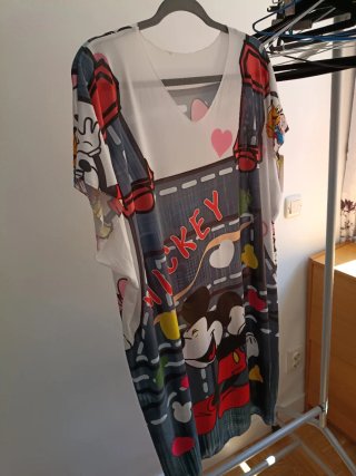Vestido efecto peto Mickey y Minnie Talla Única