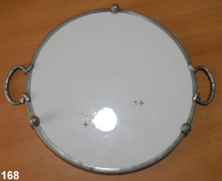 Bandeja porcelana con asas metálicas VINTAGE