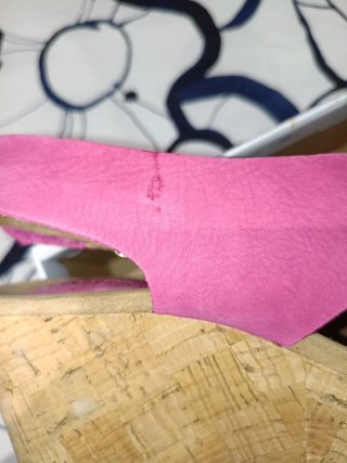 Sandalias de cuña rosas