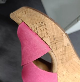 Sandalias de cuña rosas