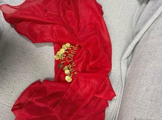 Traje danza vientre rojo y dorado