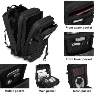 Mochila Táctica Negra Militar