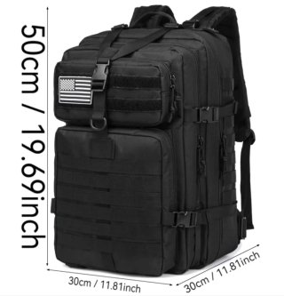 Mochila Táctica Negra Militar