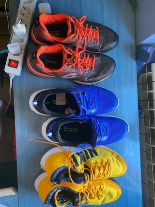 3 Pares Zapatos Nike Azul y Amarillo