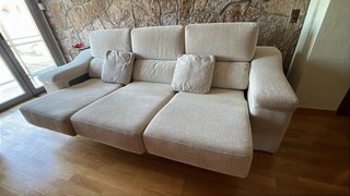 Sofá 3 plazas tela beige