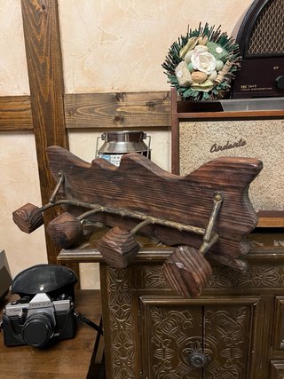 Perchero madera maciza rústico