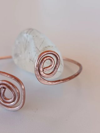 Pulsera ajustable puro cobre espiral