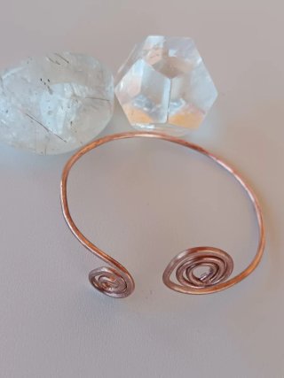 Pulsera ajustable puro cobre espiral