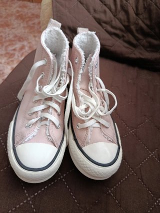 Converse niña rosa forradas
