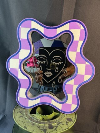 Espejo Corazón Grabado Marco Personalizado