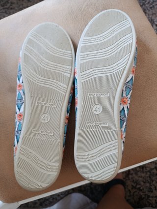 Bailarinas estampadas azul y naranja