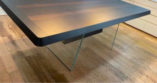 Mesa Comedor Phantom Madera Nogal y Cristal
