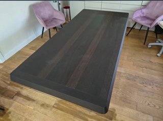 Mesa Comedor Phantom Madera Nogal y Cristal