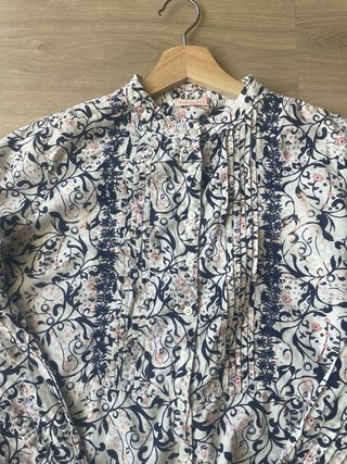 Camisa cuello mao estampada