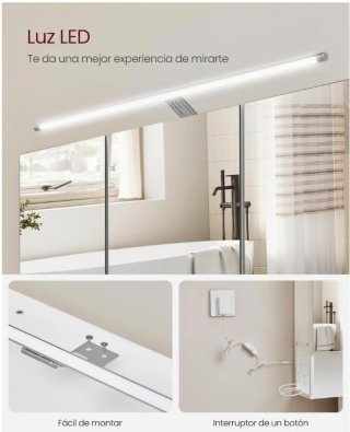 Mueble Baño Vasagle Blanco Espejo