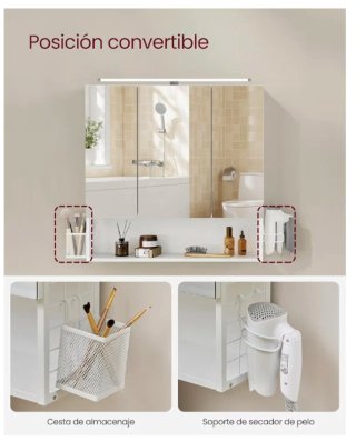 Mueble Baño Vasagle Blanco Espejo