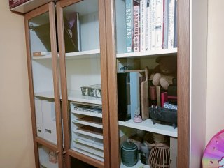 Librería Billy Ikea Madera y Cristal