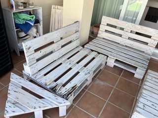 Conjunto Sofá y Mesa Palets Jardín