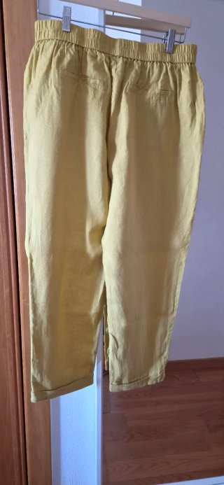 Pantalones de lino mostaza