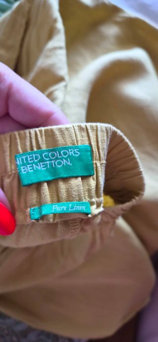 Pantalones de lino mostaza