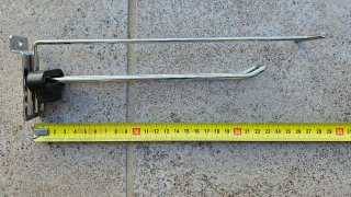 Gancho doble panel lama 25cm + cartela + candado