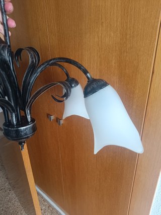 Lámpara de forja 5 tulipas