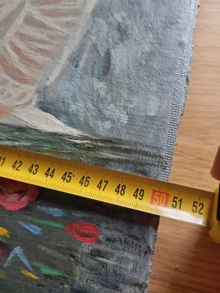 Pintura a mano mujer con mantilla
