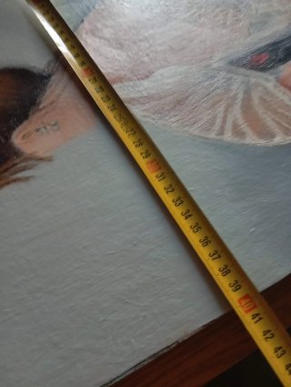 Pintura a mano mujer con mantilla
