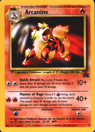 Arcanine Carta Pokémon PROMO 70 HP