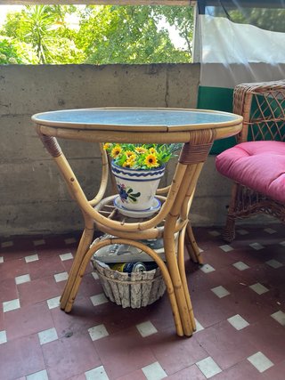 Mesa y 2 Sillas Ratán