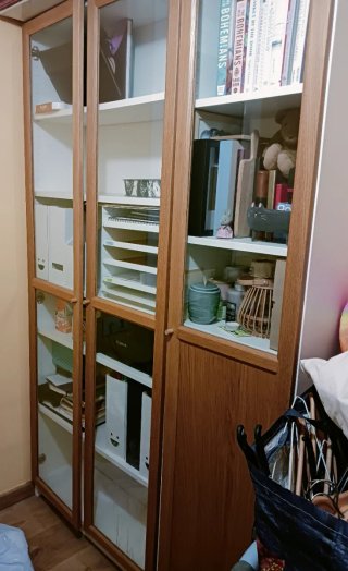 Librería Billy Ikea Madera y Cristal