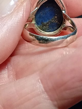 Anillo Plata Ley Lapizlazuli Lágrima