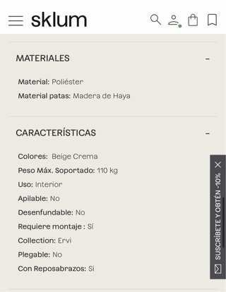 Pack 4 Sillas Comedor Reposabrazos Beige