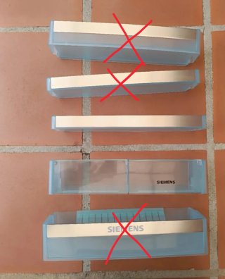 Nevera-congelador Siemens: Estantes y Cajones