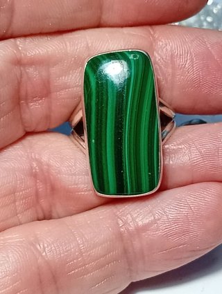 Anillo Plata Ley Malaquita